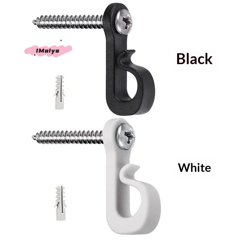 M-10Pcs Plastic Lights Hook With Screw New String Light Hangers Garage Hooks For Indoor Outdoor Holiday Lights Accessories