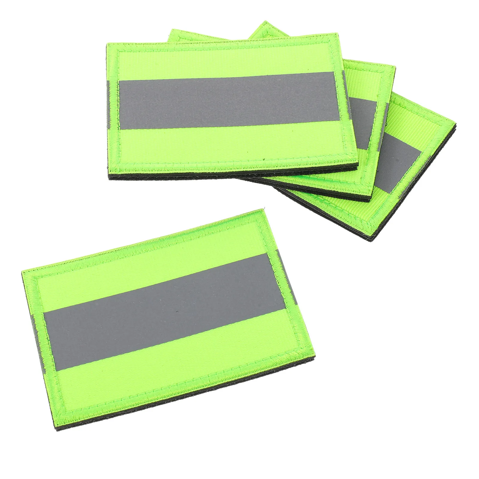 

4Pcs Reflective Safety Patch High Visibility Fluorescent Reflective Tape Strip for Jackets Backpacks Dog Harness Walking Running