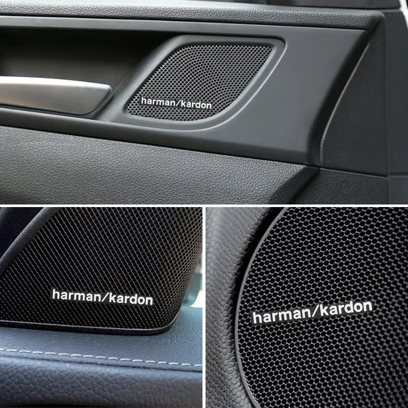 4/10Pcs Harman/kardon Car Audio Aluminum Sticker For X5 E70 F15 E53 G05 X6 E71 F16 G06 X3 E83 F25 G01 X4 G02 F26 F01 F02 G11