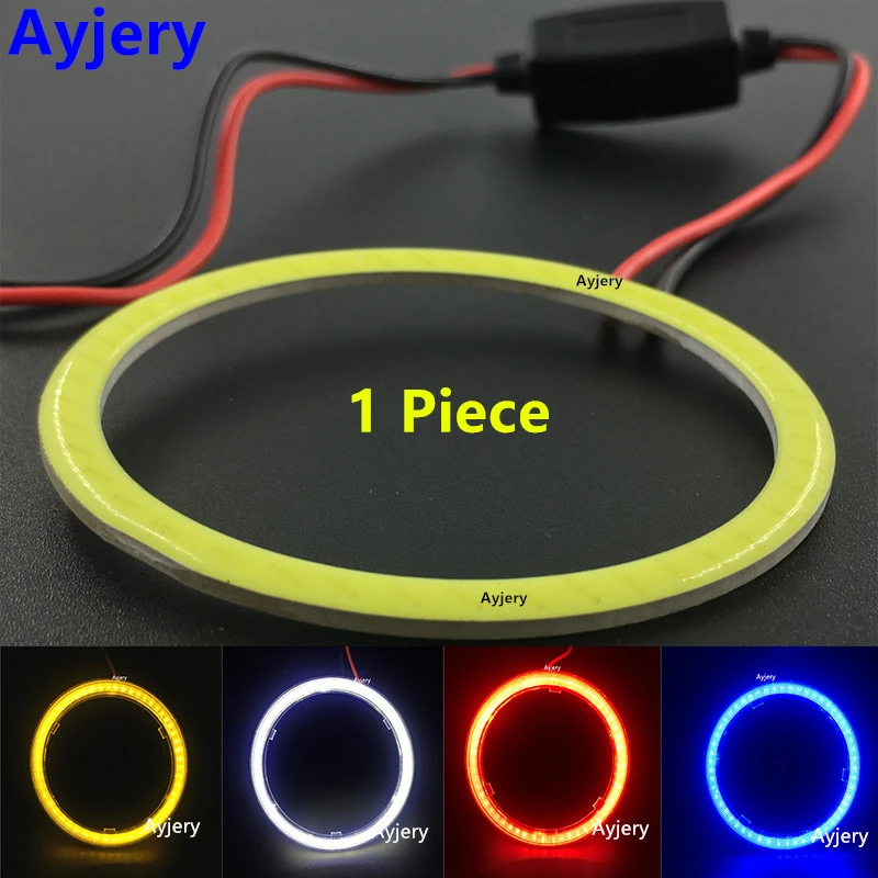 1 SZTUK 12V COB LED Car Halo Ring LED Angel Eyes Reflektor przeciwmgielny 60mm 70mm 80mm 90mm 100mm 110mm 120mm Biały Czerwony Zielony Niebieski Bursztynowy