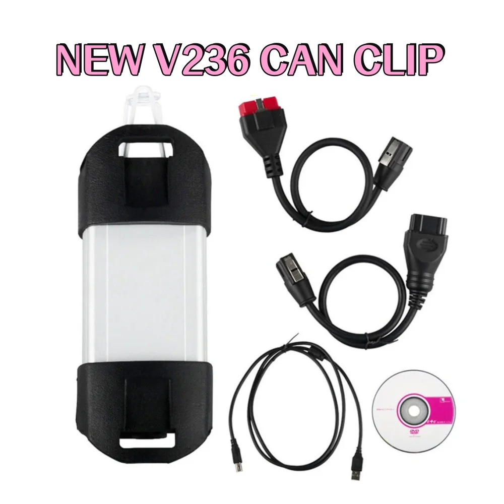 

New 2024 For RENAULT CanClip V236 OBD2 Support CAN-M Full System auto Diagnostic Interface Car Auto scanner 2024 Reprog Can Clip