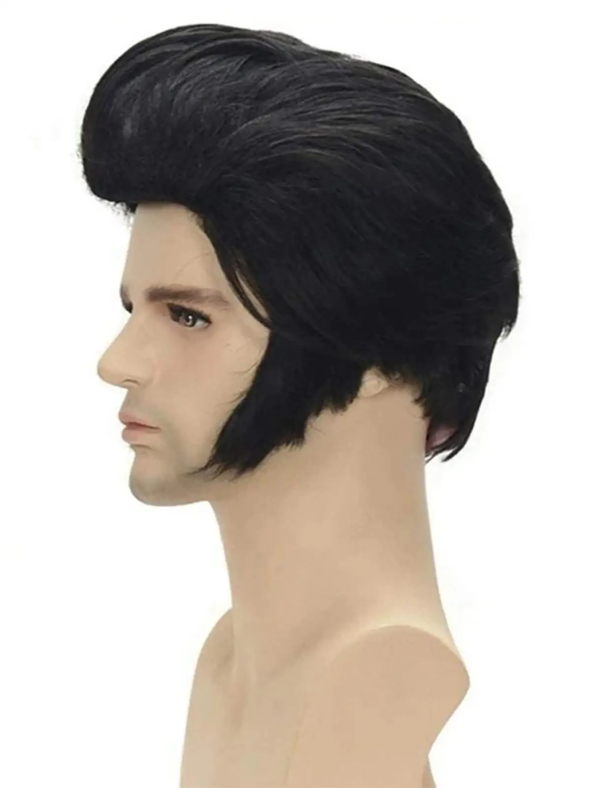 Elvis Presley perruque lunettes hommes chanteurs de Rock Aron Presley Cosplay perruque fête Presley noir synthétique cheveux perruques Halloween cadeaux