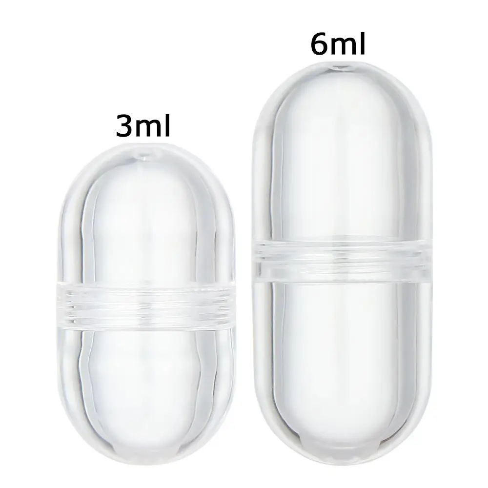 5Pcs 3ml/6ml Mini Portable Empty Capsule Shell Hollow Clear Pill Case Plastic Bottle Tablet Medicine Splitters Holder Box