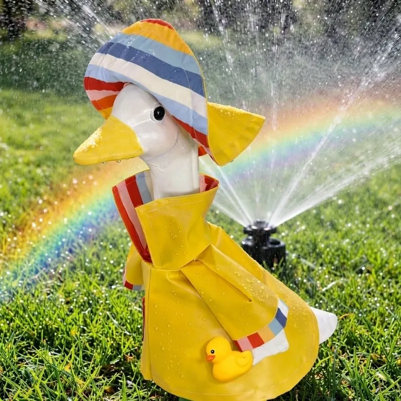 Porch Goose Raincoat Outfit Set Cute Dress Up Costume For Lawn Garden Yard Decor without goose