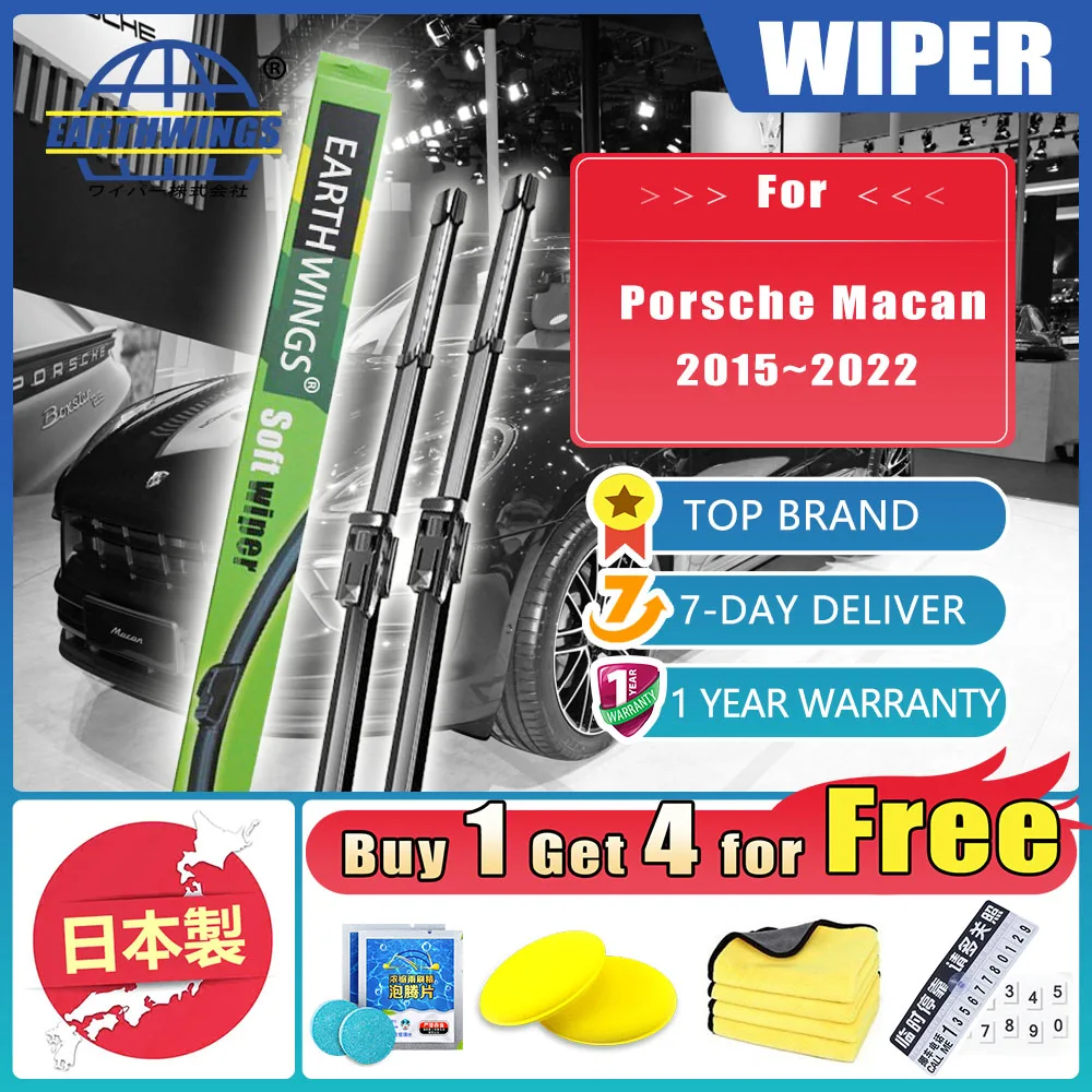 

For Porsche Macan 95B 2015~2022 2018 2020 Window Front Rear Set Wiper Blades Brushes Cutter Arm Car Accessories Cleaning 24"20"