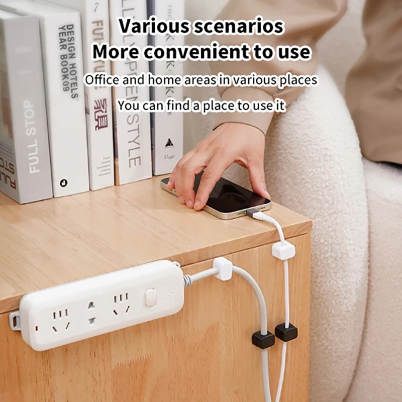 New 6/1PCS Magnetic Adhesive Cable Winder Cable Manager Cable Bundle Data Cable Power Cord Fixer Storage Cable Management Clip