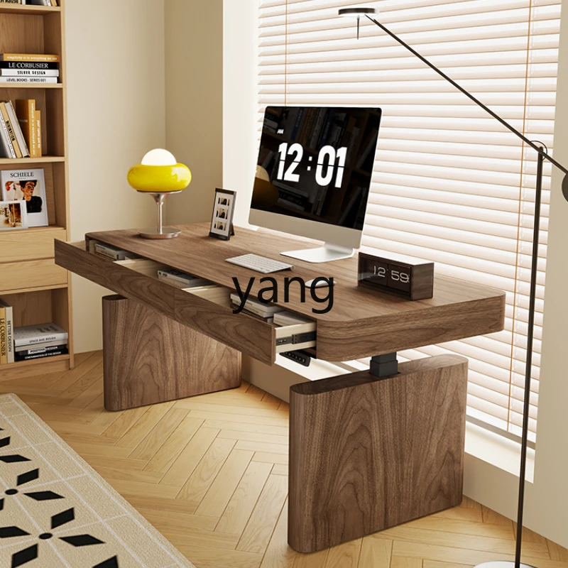 

XYY desk walnut home living room can lift intelligent solid wood workbench table