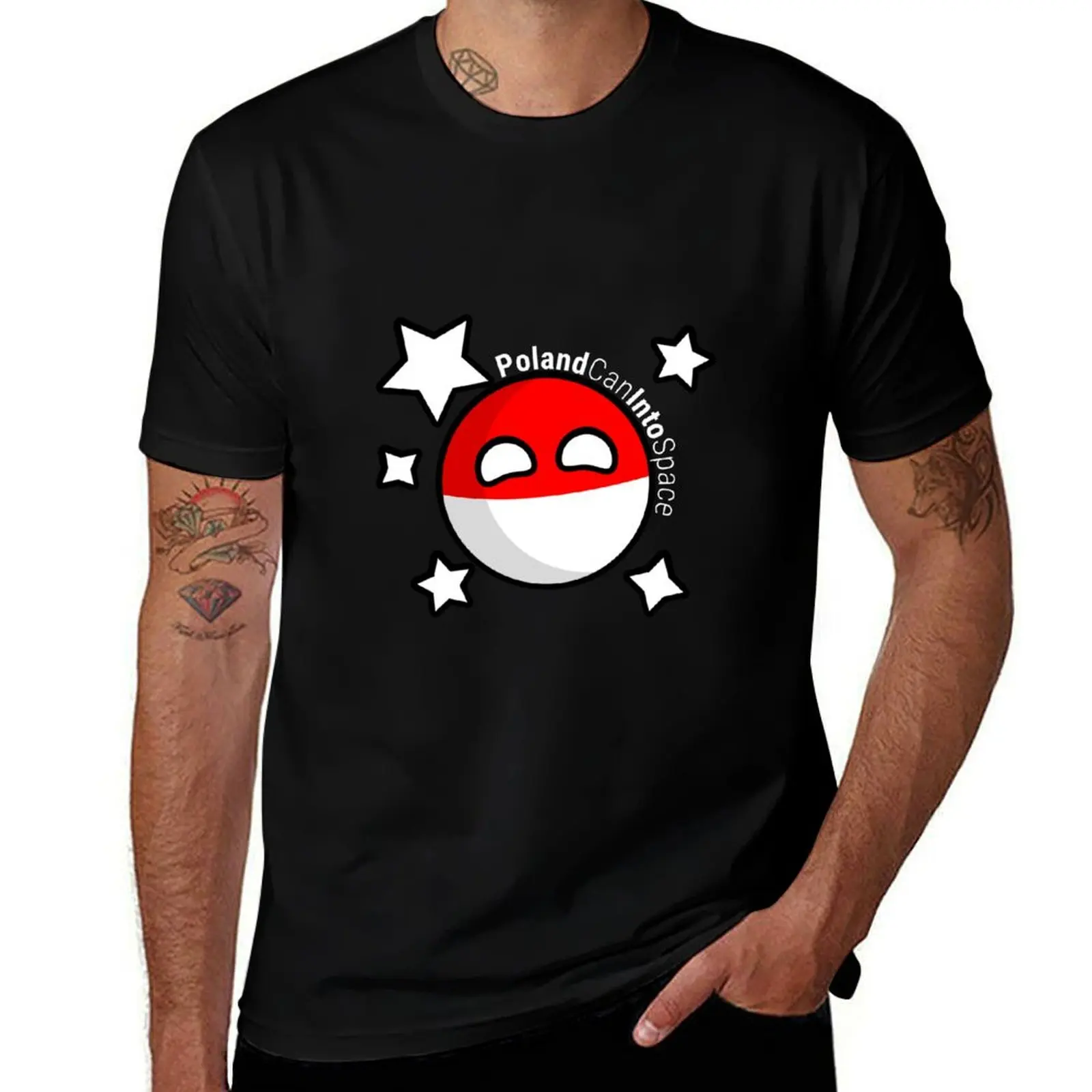 Футболка Polandball Country Balls Hero для повседневной носки, однотонная, с коротким рукавом