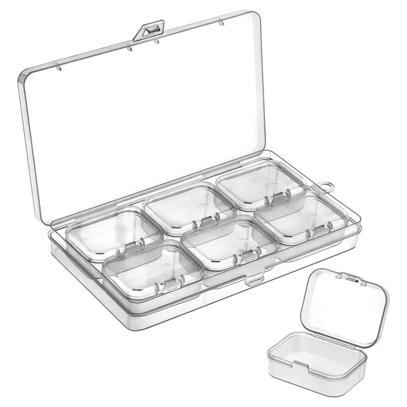 

Large Bead Organizer Box With 6 Small Boxes Inset, Small Bead Organizers And Storage Plastic Cases, Storage Boxes