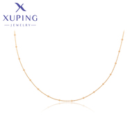 Xuping Jewelry New Arrival Simple Choker Bead Copper Alloy 45cm Gold Color Necklaces for Women Exquisite Gift X001052074