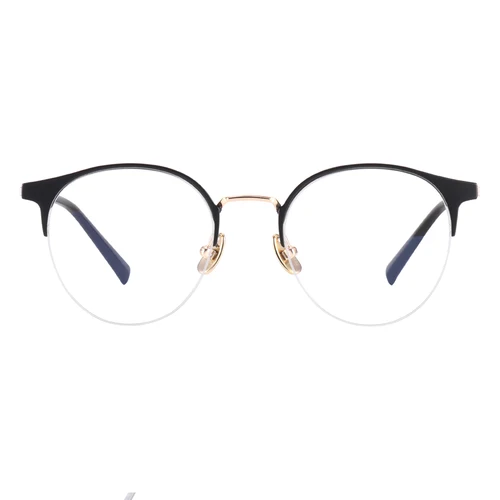 Imagen 2 del producto Gafas graduadas Retro de titanio Unisex, gafas ópticas fotocromáticas antiluz azul personalizadas de media montura a la moda