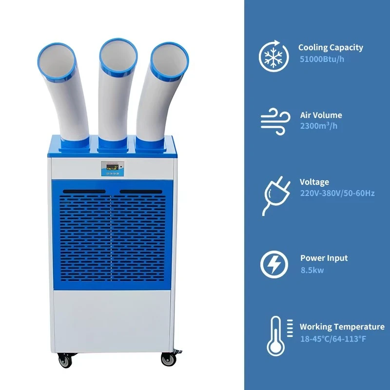 React 48000BTU Industrial Air Conditioner Large Volume 4Ton Portable with R410/R32/R454 Core Motor Component 60-65dB