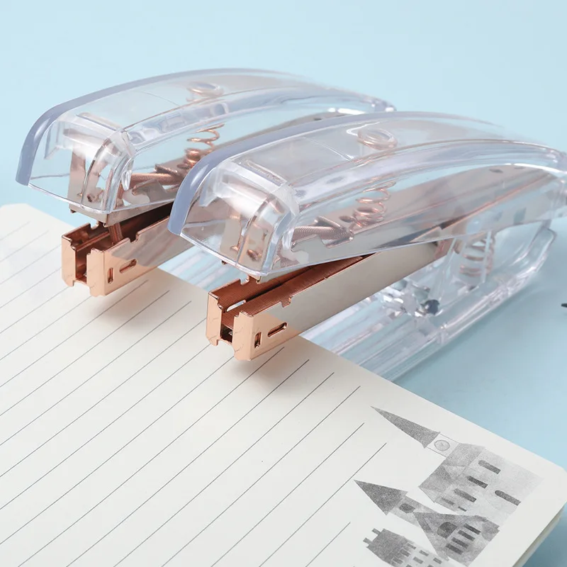 Rose Gold Transparent Stapler for #12 (24/6) Staples