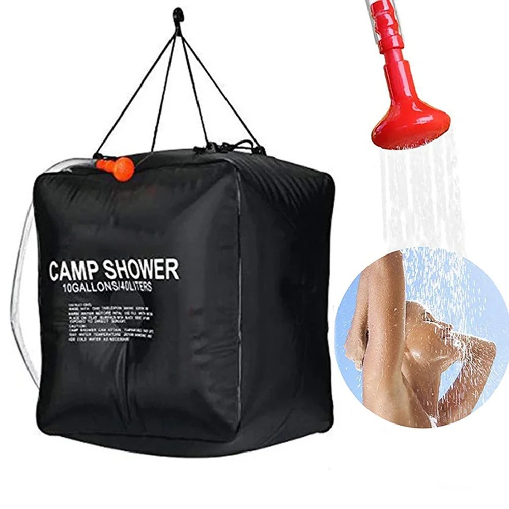 40L Outdoor-Badetaschen mit UV-Schutzbeschichtung, PVC-Solardusche mit Kunststoffschlauch, Outdoor-Badewassertasche zum Aufhängen – Detail 4