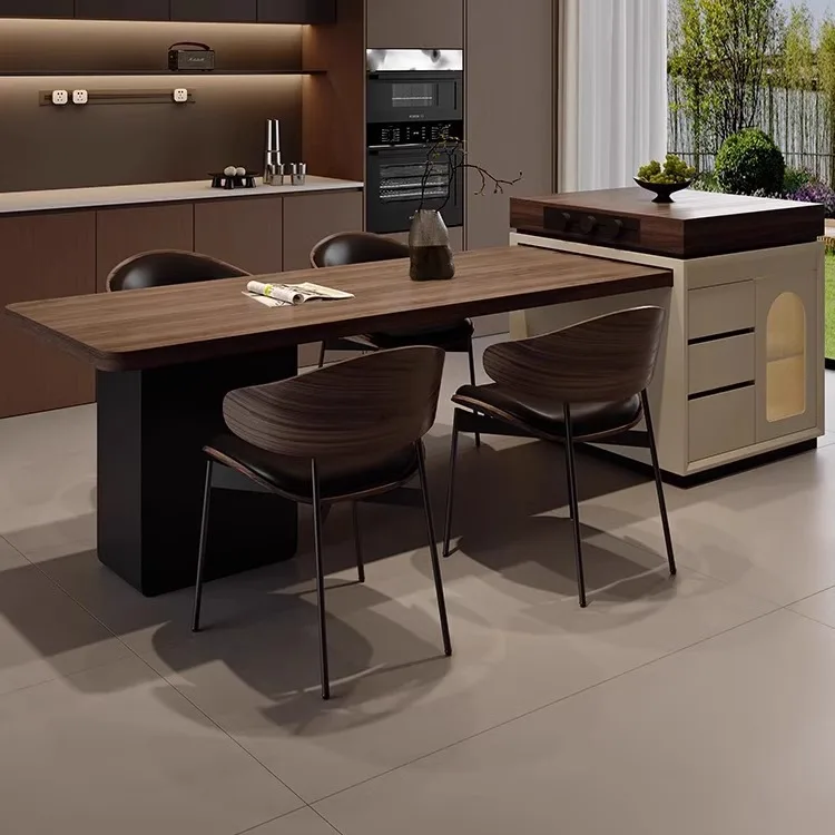 

Medieval style, island, dining table, all-in-one retractable, retro, black walnut