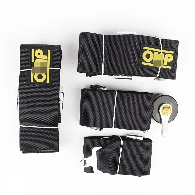 

4 point seat belt, universal racing seat belt with cam lock quick release, 3 inch clip-on car seat belt with SP O*P logo