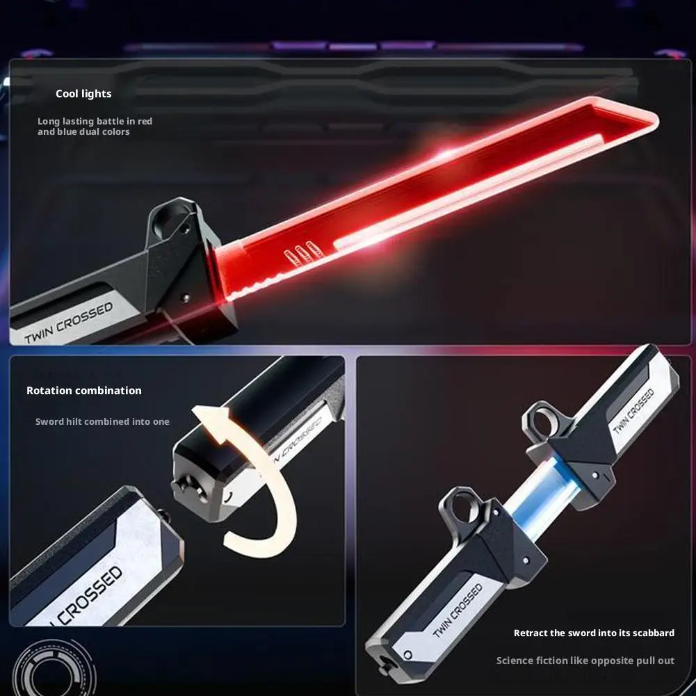 Jouet d'extérieur, épée rotative brillante, Flash multicolore, lumière LED brillante, jouet interactif de fête en famille pour enfants et adultes