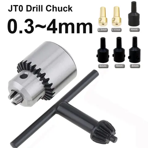0.3-4mm JTO 드릴 콜릿 척(1/4'' 척 연결 로드 포함) 구리 강철 테이퍼 커플 링 2.13/3.175/4/5/6/8mm