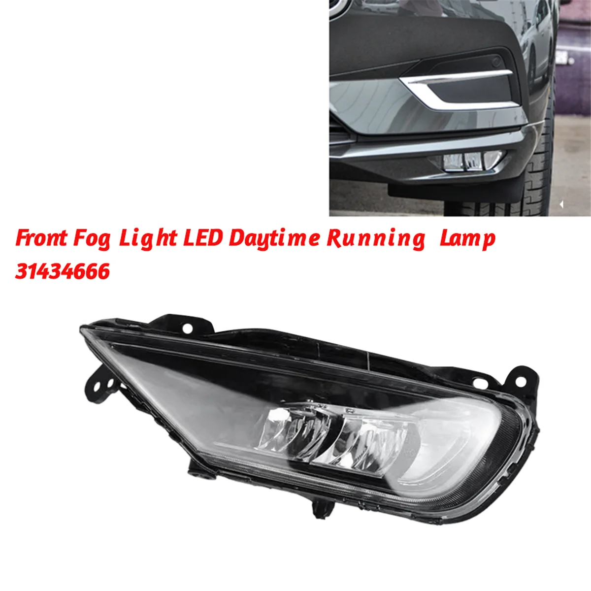 Lewe przednie światło przeciwmgielne LED lampa do jazdy 31434666 dla VOLVO XC90 XC60 S90 V90 2016-2022 LED do jazdy dziennej