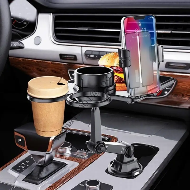 2 in 1 자동차 컵 홀더 전화 스탠드 홀더 확장 가능한베이스 360도 회전 목 h05a