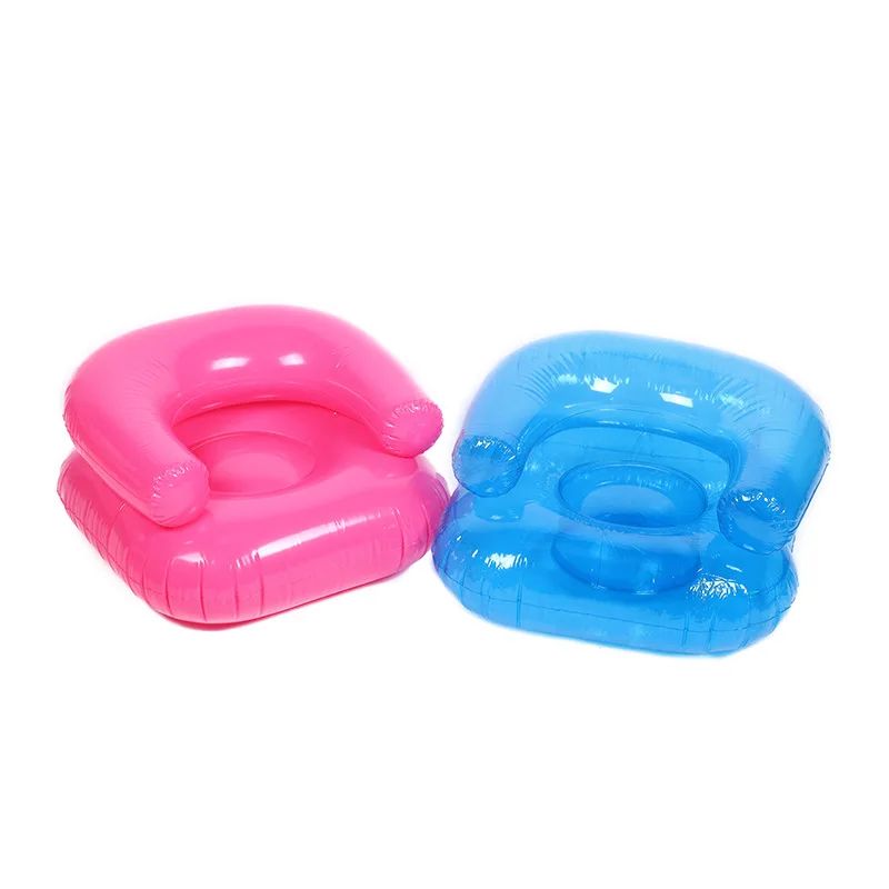 Canapé gonflable portable en PVC pour enfants, chaise rose et bleue pour enfants, tabouret bébé confortable et doux à paillettes, mode