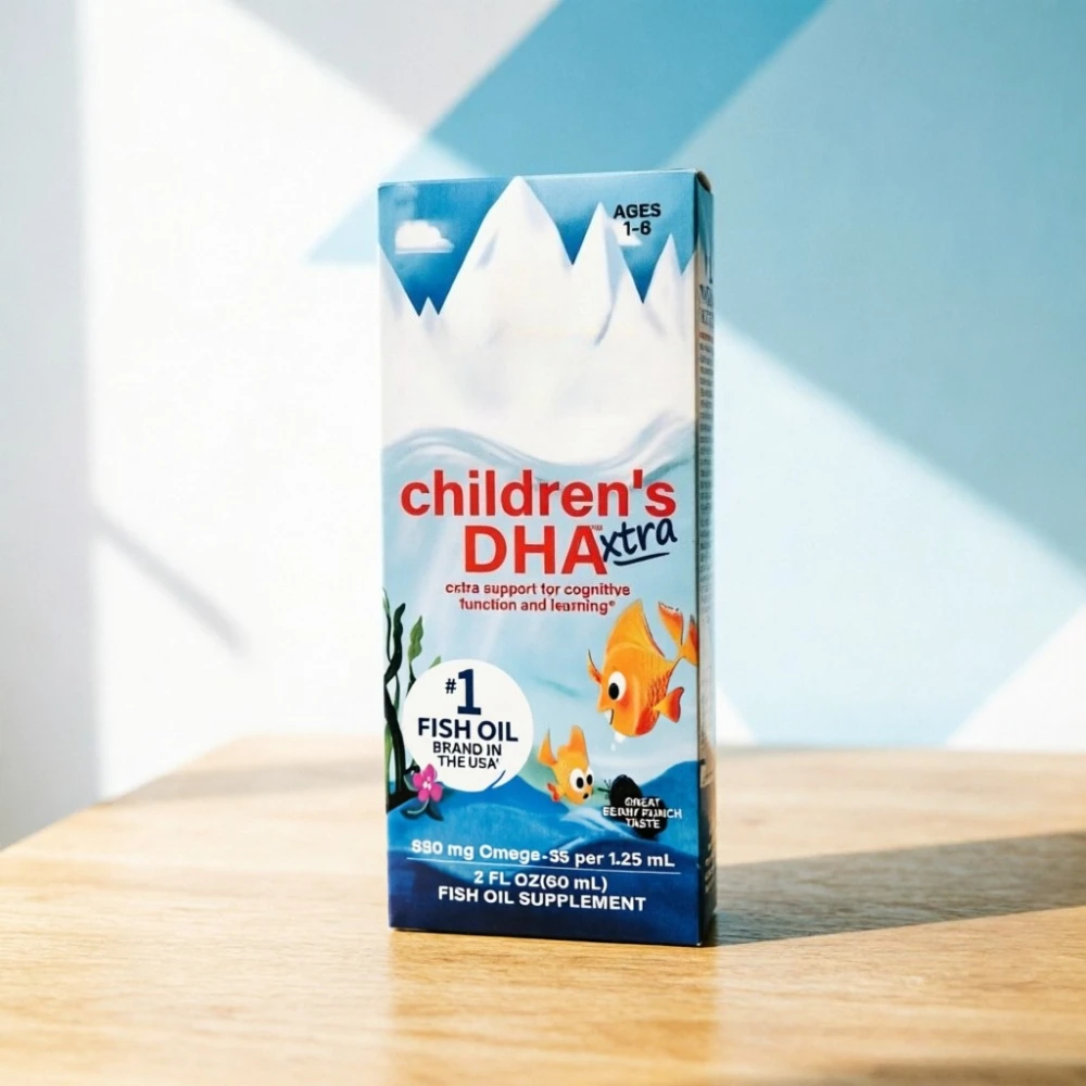 

Children’s DHA Xtra Berry Punch - Boosts Brainpower & Learning, 880mg Omega-3s, 2oz (40 Servings), Kid-Friendly Liquid