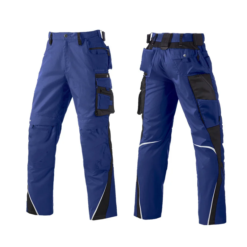 กางเกงผู้ชายที่ทำงานกางเกงกระเป๋าหลากหลาย Hi Vis Two Tone Workwear สะท้อนแสงทำงานกางเกงกางเกงทำงาน Workwear ช่างซ่อม