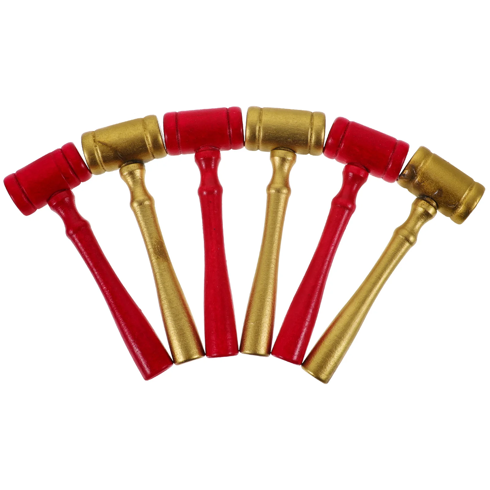 ค้อนไม้จำลองสำหรับผู้พิพากษา 6 ชิ้น ค้อนศาล ค้อนประมูล ค้อนสำหรับเล่นบทบาทสมมติ ค้อนไม้ของเล่น