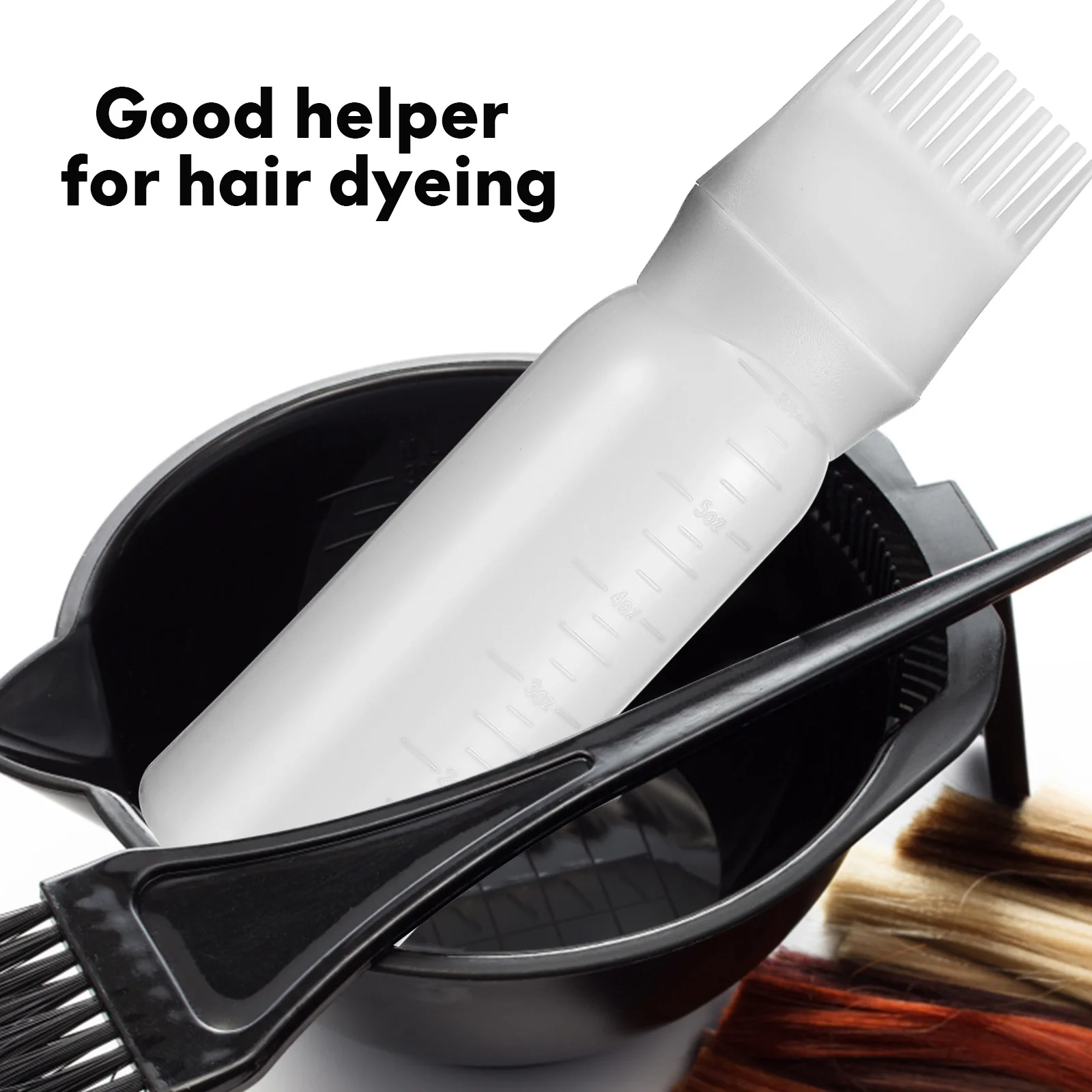 

4 pcs Hair Dye Comb Bottles Applicator Root Coloring Tools Salon Home Reusable Squeeze For Care Shampoo Bleaching