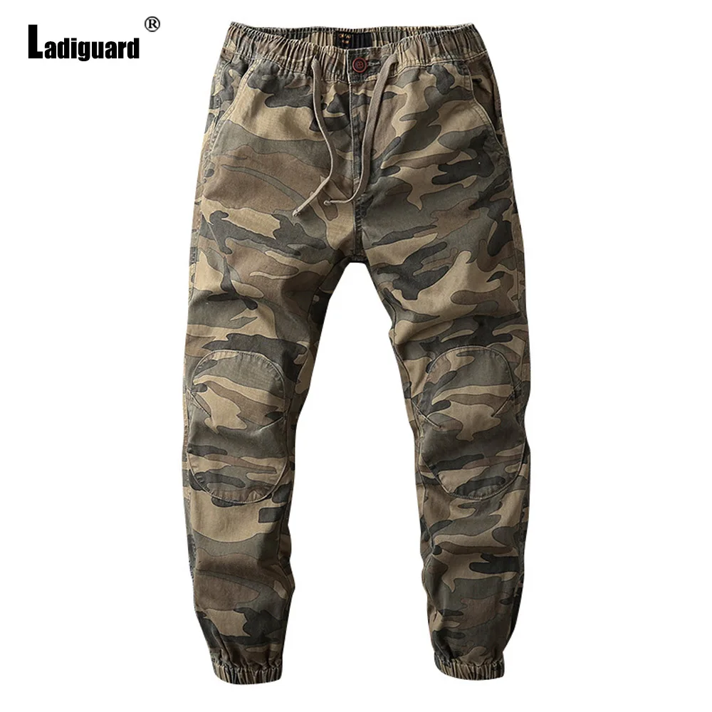 Men's Stand Pocket Casual Cargo Pants 2024 America Style Fashion Trouser Plus Size Mens Outdoor Elastic Waist Camo Trip Wear New