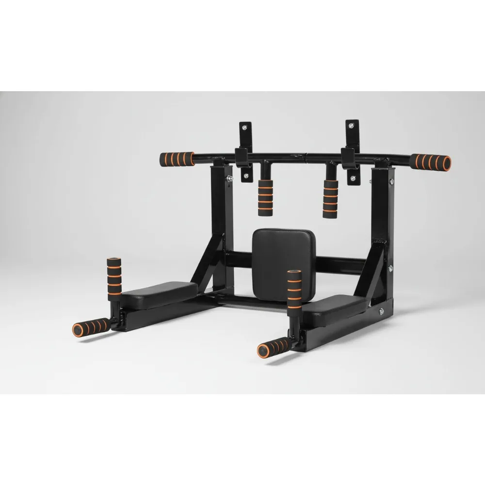 

Wall Mounted Pull Up Bar Multi-Grip Strength Training Dip Station Full Body Workout Supports 440Lbs