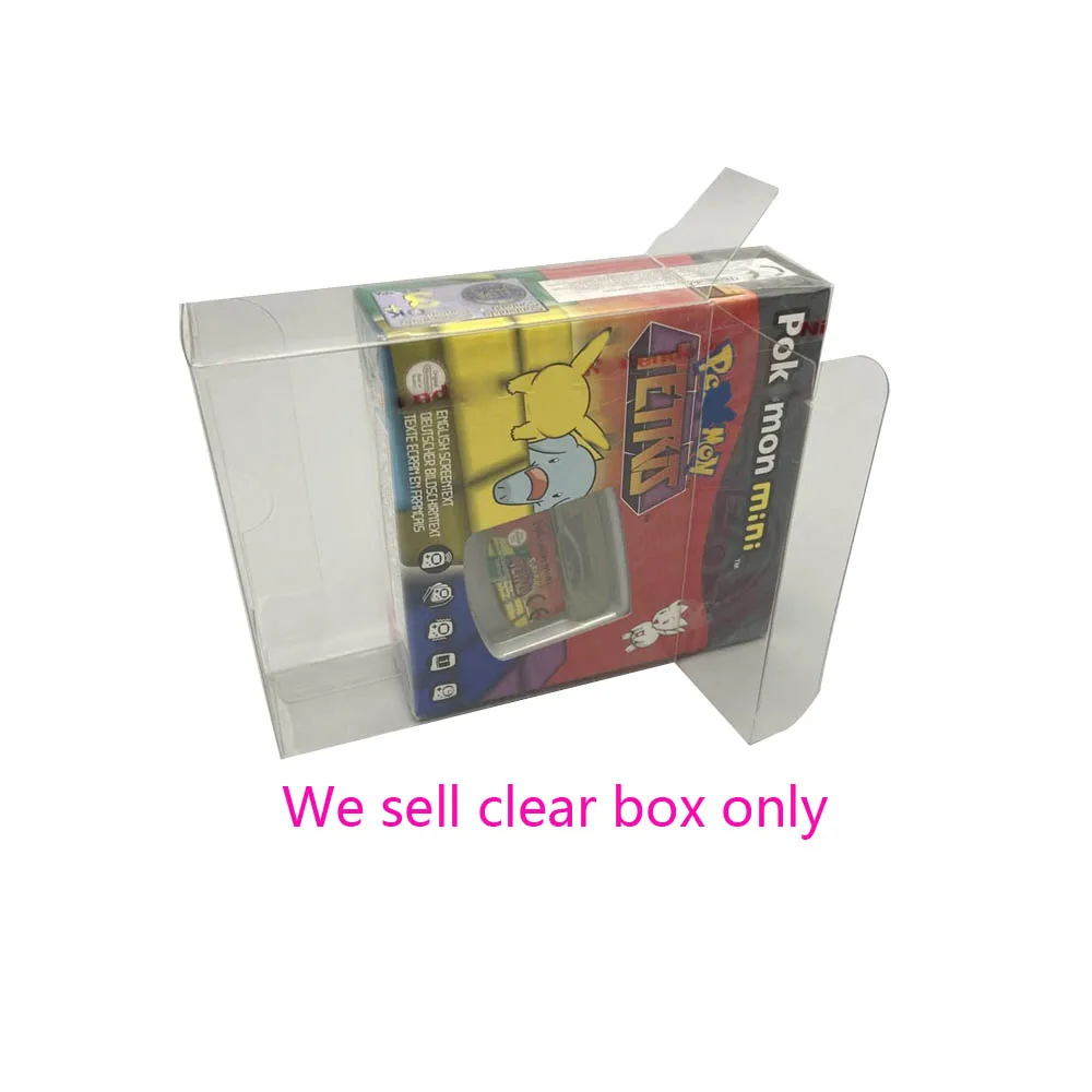 

Transparent PET Protective cover For pokemon mini game JP/EU Version clear display storage box case