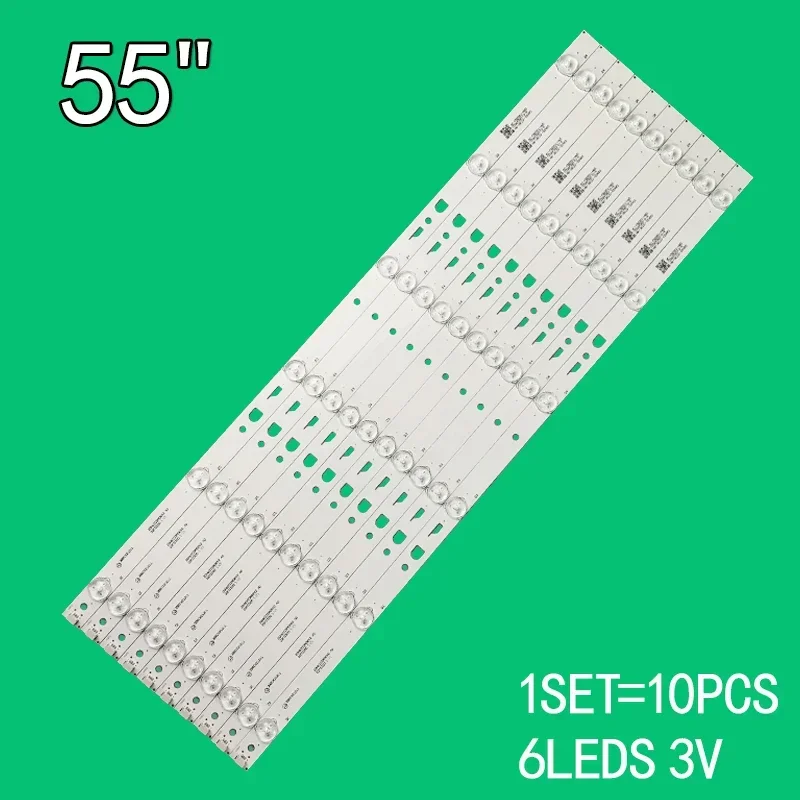 10ชิ้น6LEDs 3V สำหรับ55 "55U2200ทีวี55HR332M06A5 V1 4C-LB550T-HR3 4C-LB550T-HR2 4C-LB550T-HR5