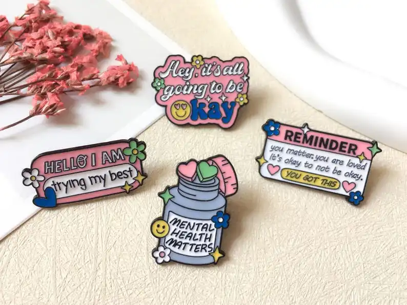 Mental Health Matters Enamel Pin / Positive Pin Badge / Lapel Pin / Funny Enamel Pin Set / Birthday Gift for Her/Him