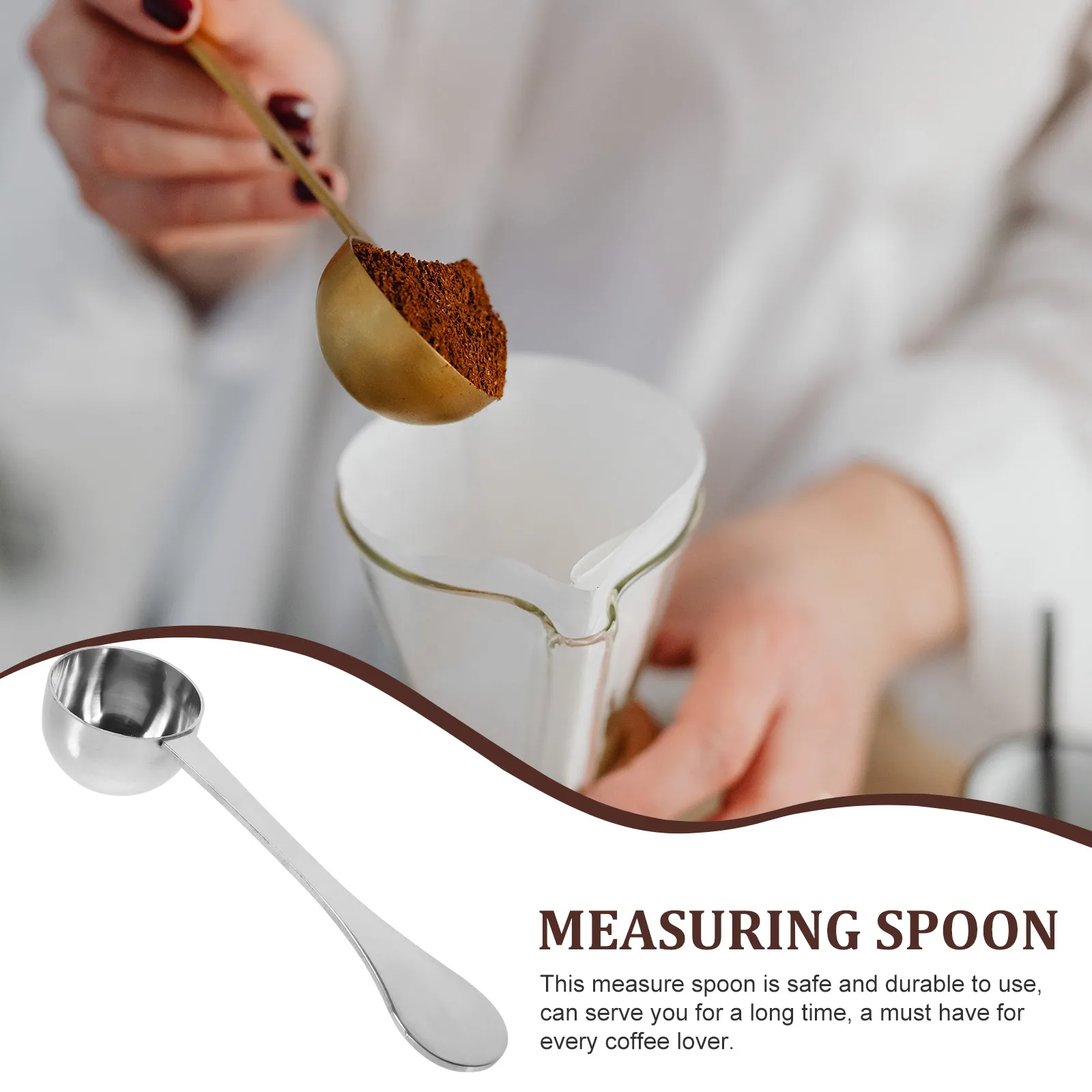 

Мерная ложка из нержавеющей стали, 20 мл, серебристый кухонный аксессуар для кофе, сухого молока, совок, портативный, безопасный, длинный