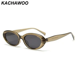 Kachawoo oval sunglasses polarized olive green grey TR90 frame sun glasses for men women trendy eyewear unisex European style