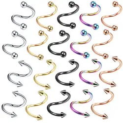 Stainless Steel Nose Ring Piercing Horseshoe Spike Septum Piercing Lip Tragus Helix Piercing Body Piercing Ring Hip Hop