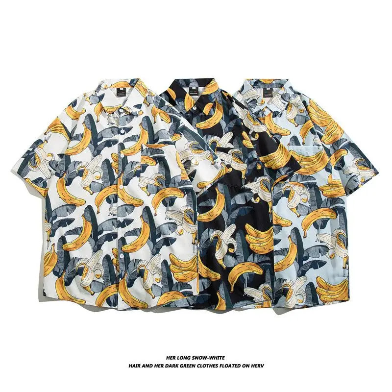 

Loose Casual ort Sve Floral irt Beachwear Tourist Outerwear for Men And Couples Summer Polyester Stand Fit irt