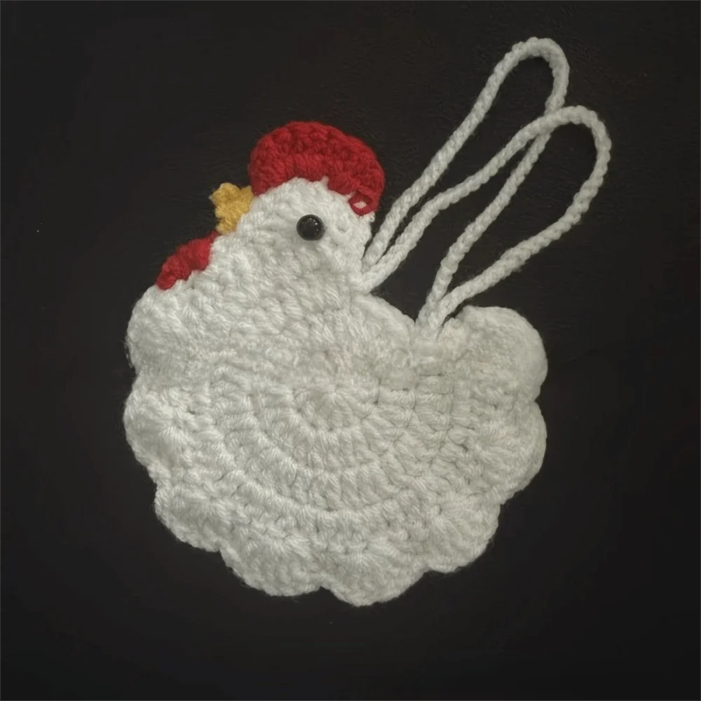 Soft Cartoon Chicken Coin Purse Crochet Double-sided Knitted Coin Purse Packing Headphone Bag Gifts Bag Party