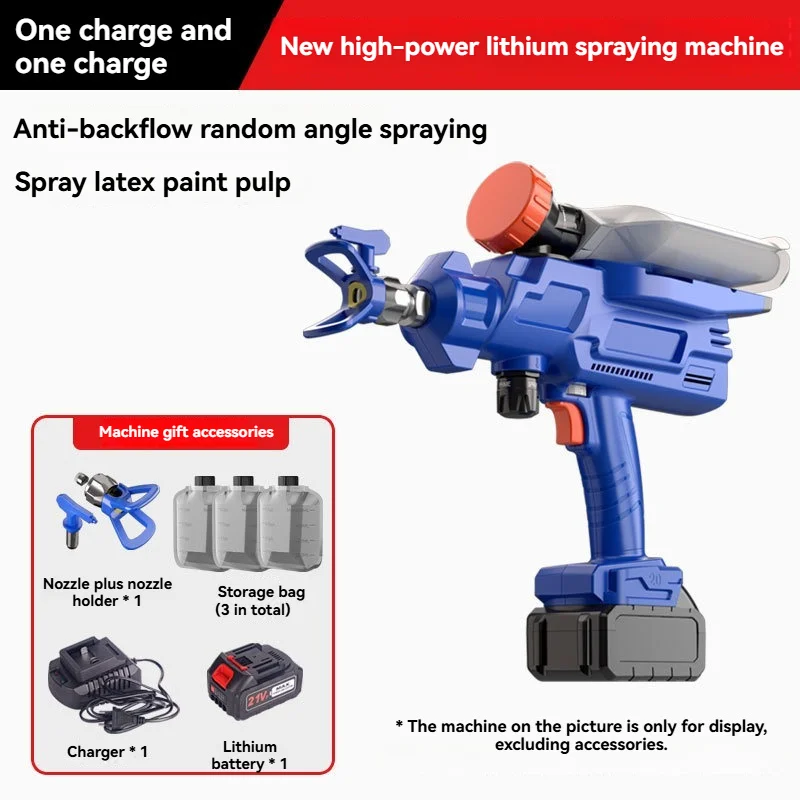 800ML Cordless Electric Spray Gun High Power Paint Sprayer Auto Furniture Steel Coating Airbrush