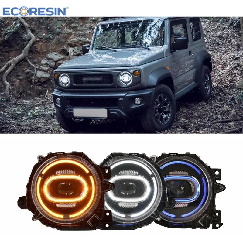 

High Quality LED Headlight Assembly for Suzuki Jimny JB64/JB74 2018-2024Dual Beam Lens with DRL Plug-and-Play Front Headlamp Lig