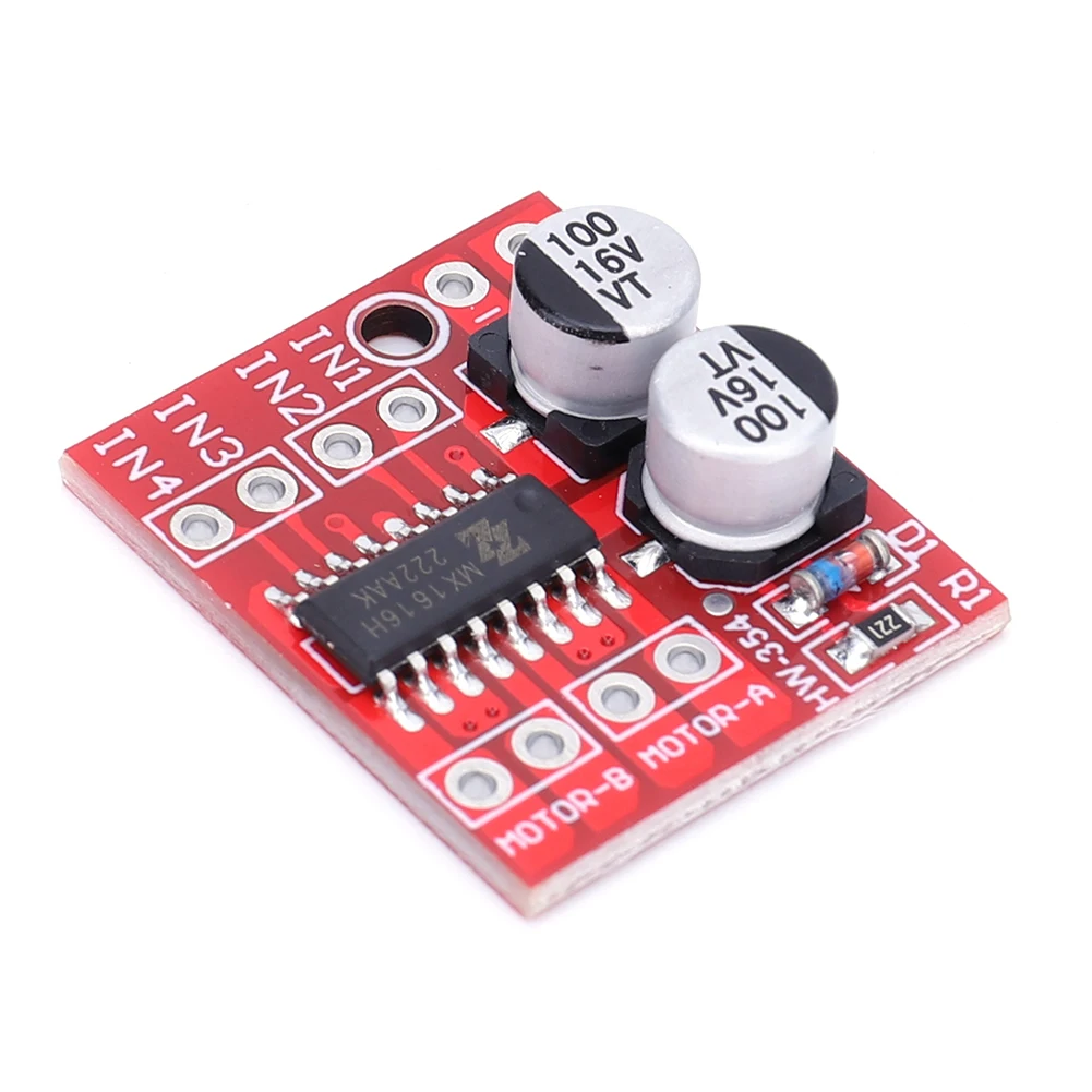 L298N DC Motor Driver Module Dual H Bridge Mini Dual Stepper Motor Drive Module 2.5A Two Channel Reversing PWM Speed for Arduino