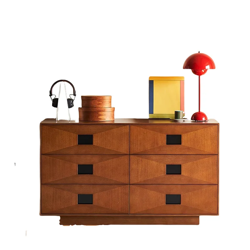 

Medieval Modular Drawer Cabinet French Retro Card Door Cabinet Living Room Side Storage Drawer Solid Wood