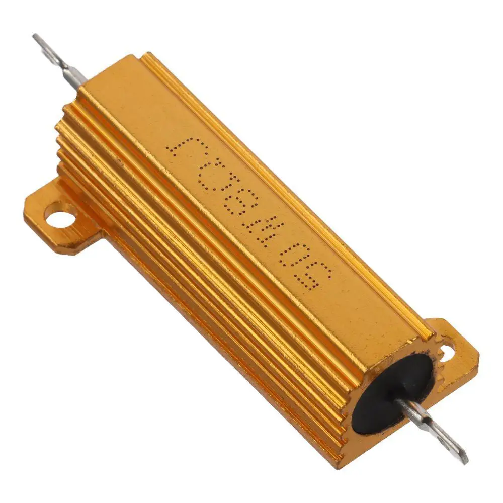 50W 8 Ohm 5% Aluminum Case Resistor Screw Tap Chassis Mount Wirewound Load Resistors Gold