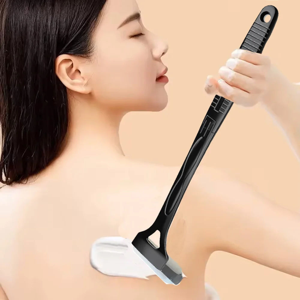 Lotion-Applikator, selbst, Sonnenschutz, Bräunungs-Rücken-Applikator-Stick, tragbar, langer Griff, faltbar, mit zwei Ersatzköpfen
