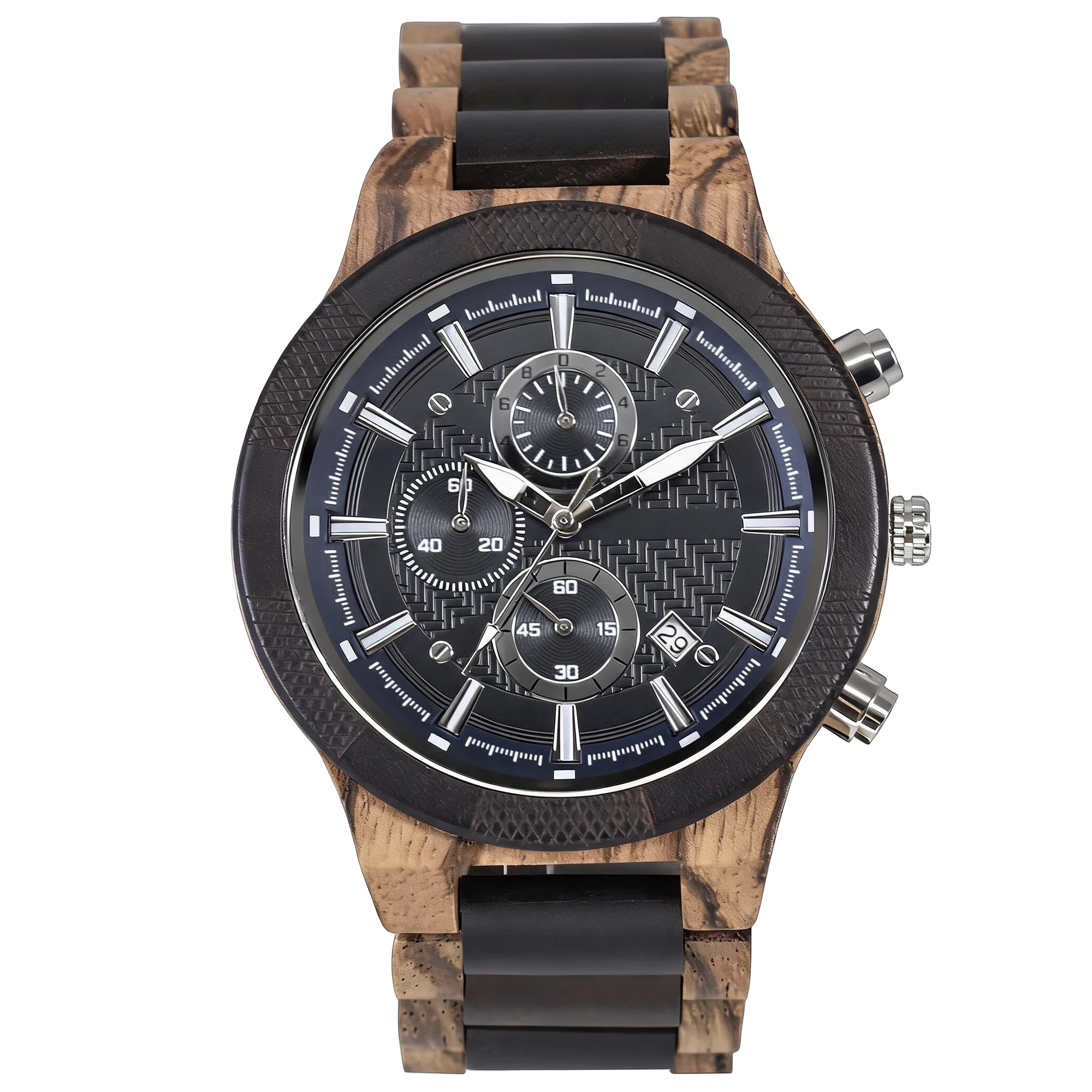 Trendy Business Retro Men's Wooden Quartz Wristwatch  Fashionable Classic Wood Grain Design Male Watch