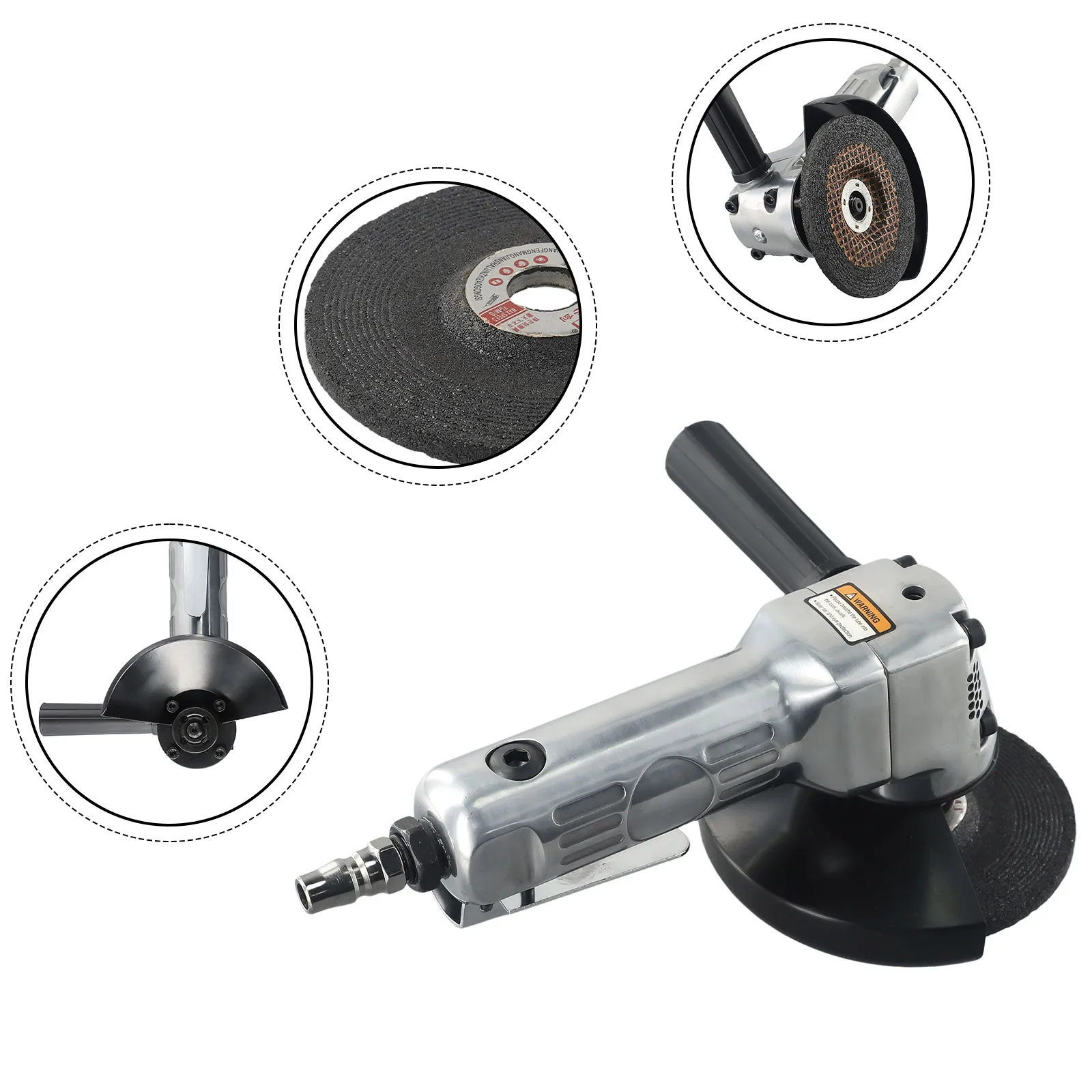 

Polisher Angle Grinder Pneumatic Replacement Spare Tools 0.8mpa 100mm 11000rpm Aluminium Alloy Assembly Useful