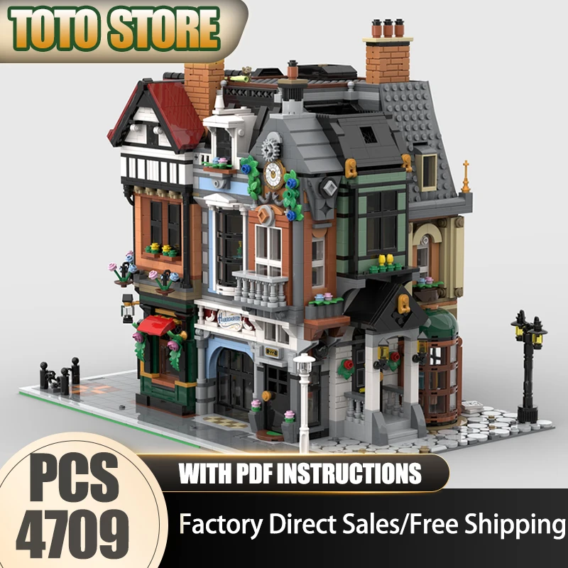 Moc ビルディングブリック ベイカーストリートコーナー (モジュール式) モデルテクノロジーブロック クリスマス 有名なセット DIY おもちゃ 建設ギフト