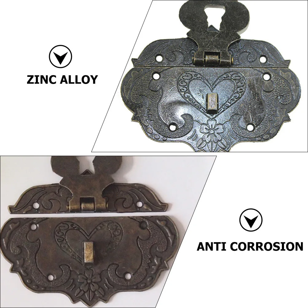 

2 pcs Latch Wine Buckle Durable Zinc Alloy Cabinet Box Lock Closure Storage Box Hasp Easy Install Decorative Hardware S