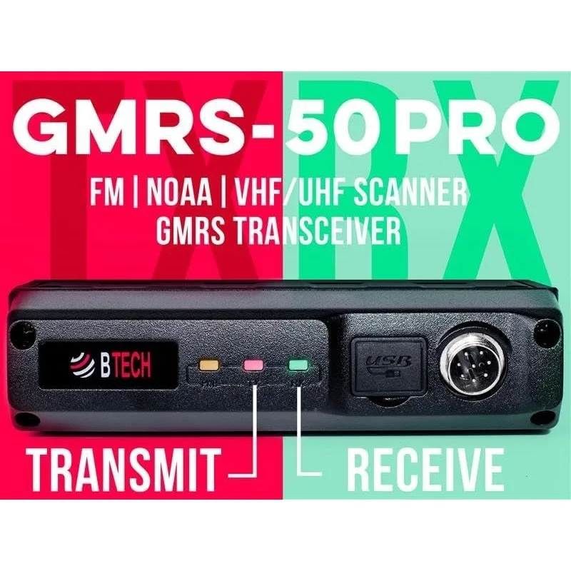 GMRS-50PRO IP54 راديو قاعدة GMRS مقاوم للعوامل الجوية بقدرة 50 وات مع بلوتوث ونظام تحديد المواقع العالمي (GPS)، NOAA، والميزات المتقدمة، ونطاق مزدوج ( #5